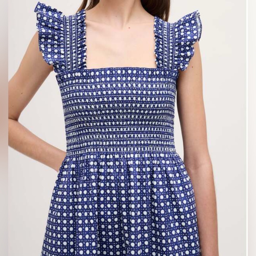 Hill House Home Elizabeth Nap Mini Dress in Blue Basketweave